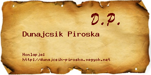 Dunajcsik Piroska névjegykártya