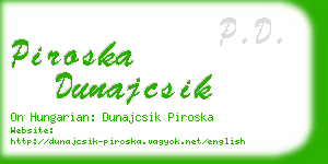 piroska dunajcsik business card